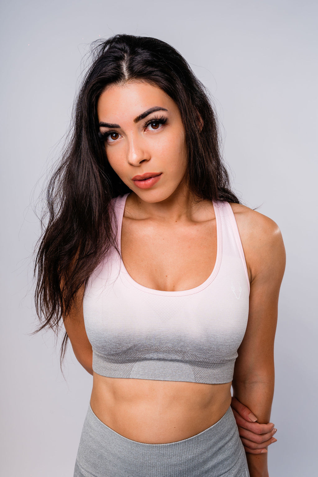 Ombre Sports Bra - Blue/White