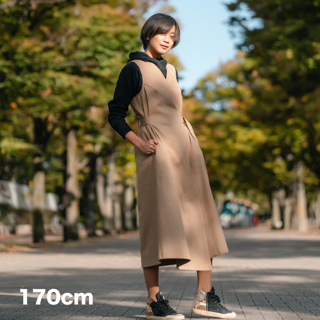 在庫販売 No Sleeve Trench One Piece ノースリーブトレンチワンピース Teshioni