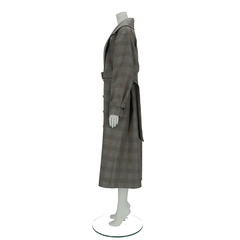 ≪在庫販売≫“DERA” CHECK BIG LONG COAT- handsome gray (グレー