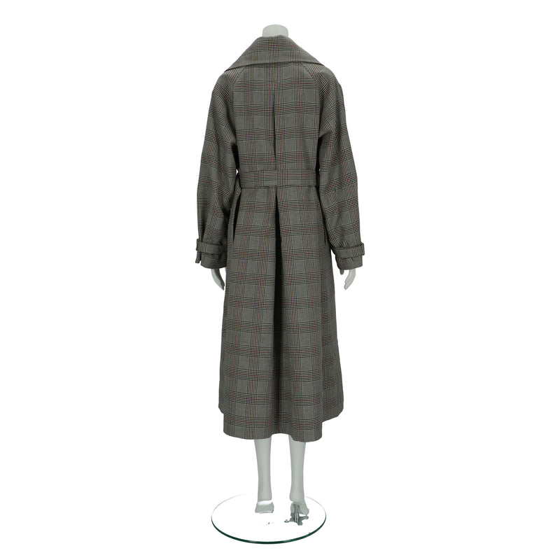 ≪在庫販売≫“DERA” CHECK BIG LONG COAT- handsome gray (グレー