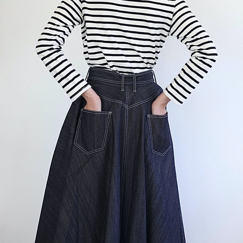予約販売 Super Flare Denim Skirt スーパーフレアデニムスカート 3月24日22 00販売開始 5月10日発送予 Teshioni
