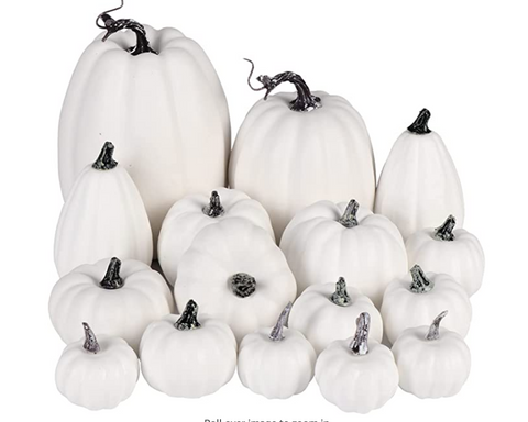 white neutral decorative pumpkins