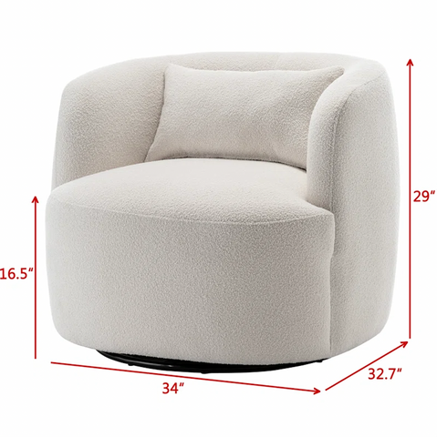 Nest 34" Wide Boucle Upholstered Swivel Armchair