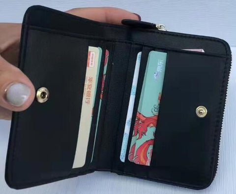 women card holder wallet with pin-snap closure