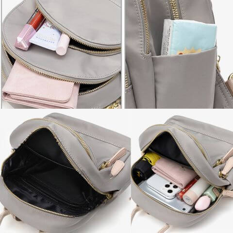 women little backpack purse with multi pockets in waterproof lightweight nylon