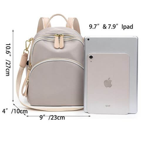 best small backpack purse in waterproof nylon for fashion ladies