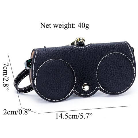 designer eyeglasses holder in real soft leather with belt clip