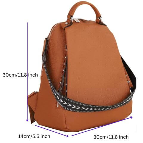 fashion ladies leather backpack purse with convertible strap