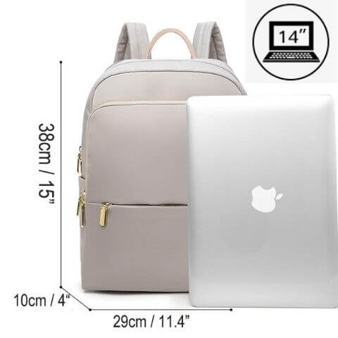 laptop book bag with size