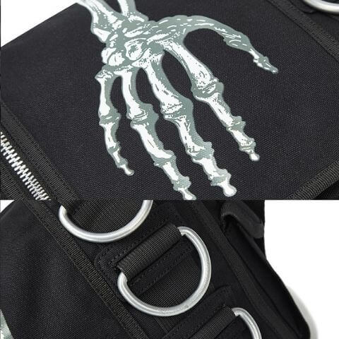 skeleton hand messenger bag | gothic unisex messenger bag | waterproof canvas messenger bag