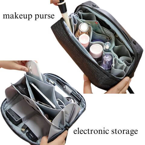 waterproof makeup purse to hold cosmetics or electronic accessories with top handle for men or women
