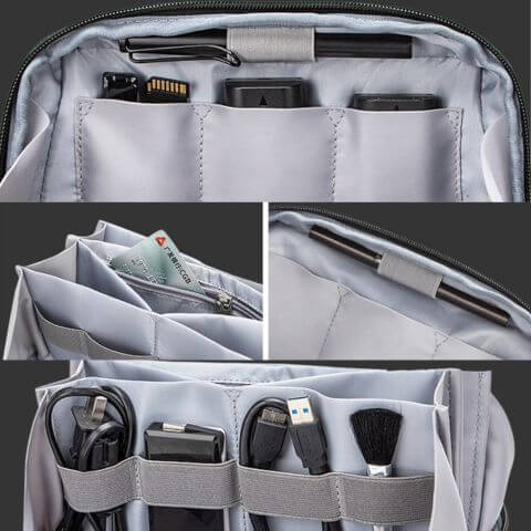 waterproof toiletry bag with multi compartments for cosmetics or electronic accessories for travel or everyday use