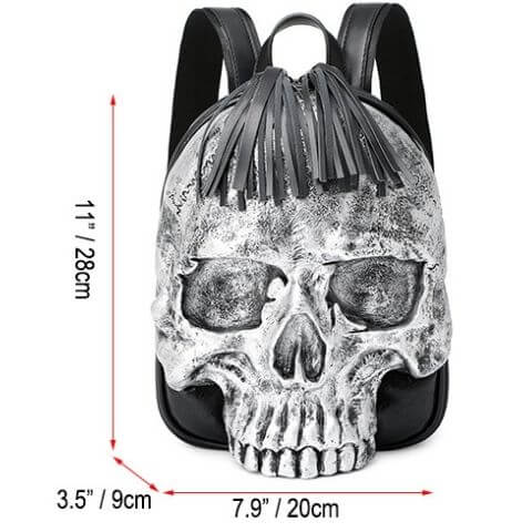 size for women gothic backpack with skull head