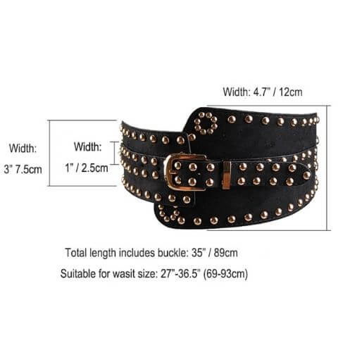 women studded belt with size