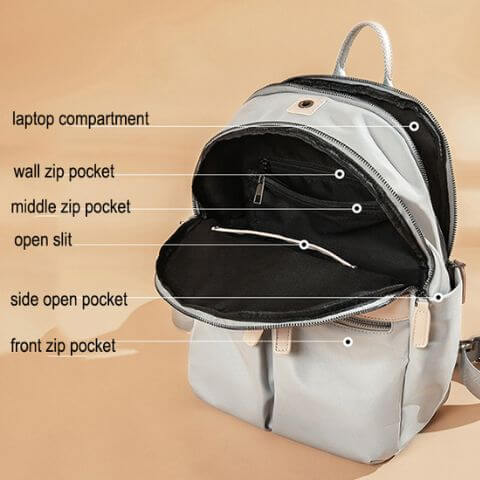 women laptop backpack with many pockets