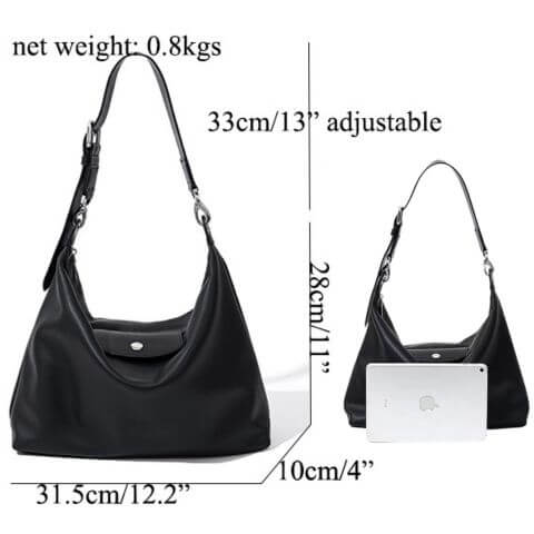 women designer leather hobo bag with adjustable strap