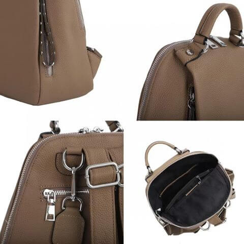 fashion leather backpack purse with convertible strap