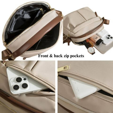 women travel toiletry crossbody bag in waterproof lightweight nylon with multi pockets big enough to hold iPad Mini