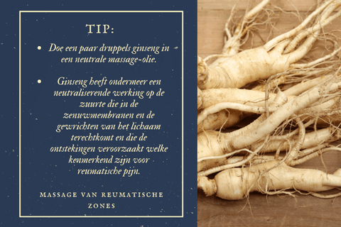 Een massage tip tegen reumatische pijnen met ginseng 