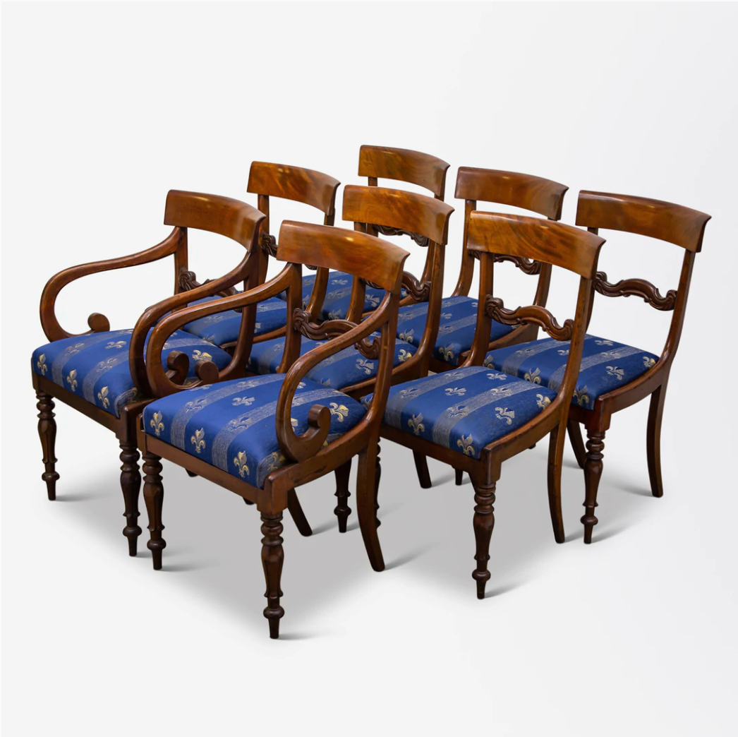 8 antique dining chairs