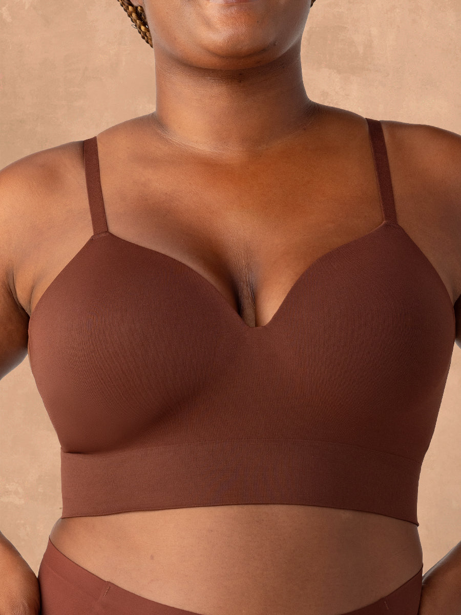 Supportive Comfort Wireless Shaping Bra chocolate front