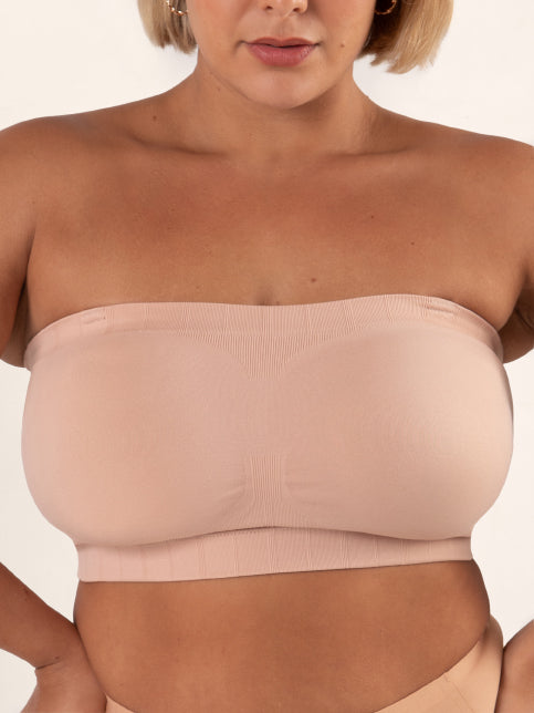 Convertible Strapless Bandeau Bra oatmeal front