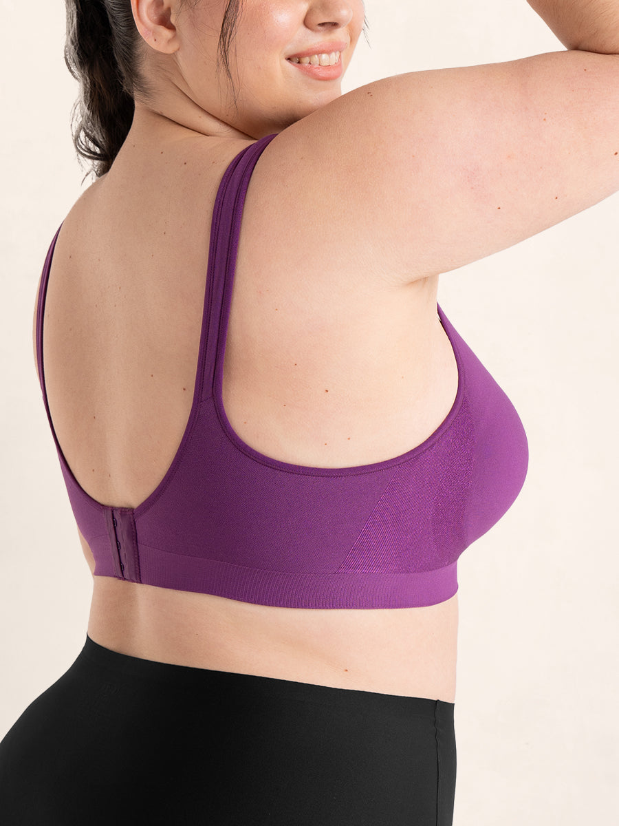 Truekind Wireless Shaper Bra mulberry side detail