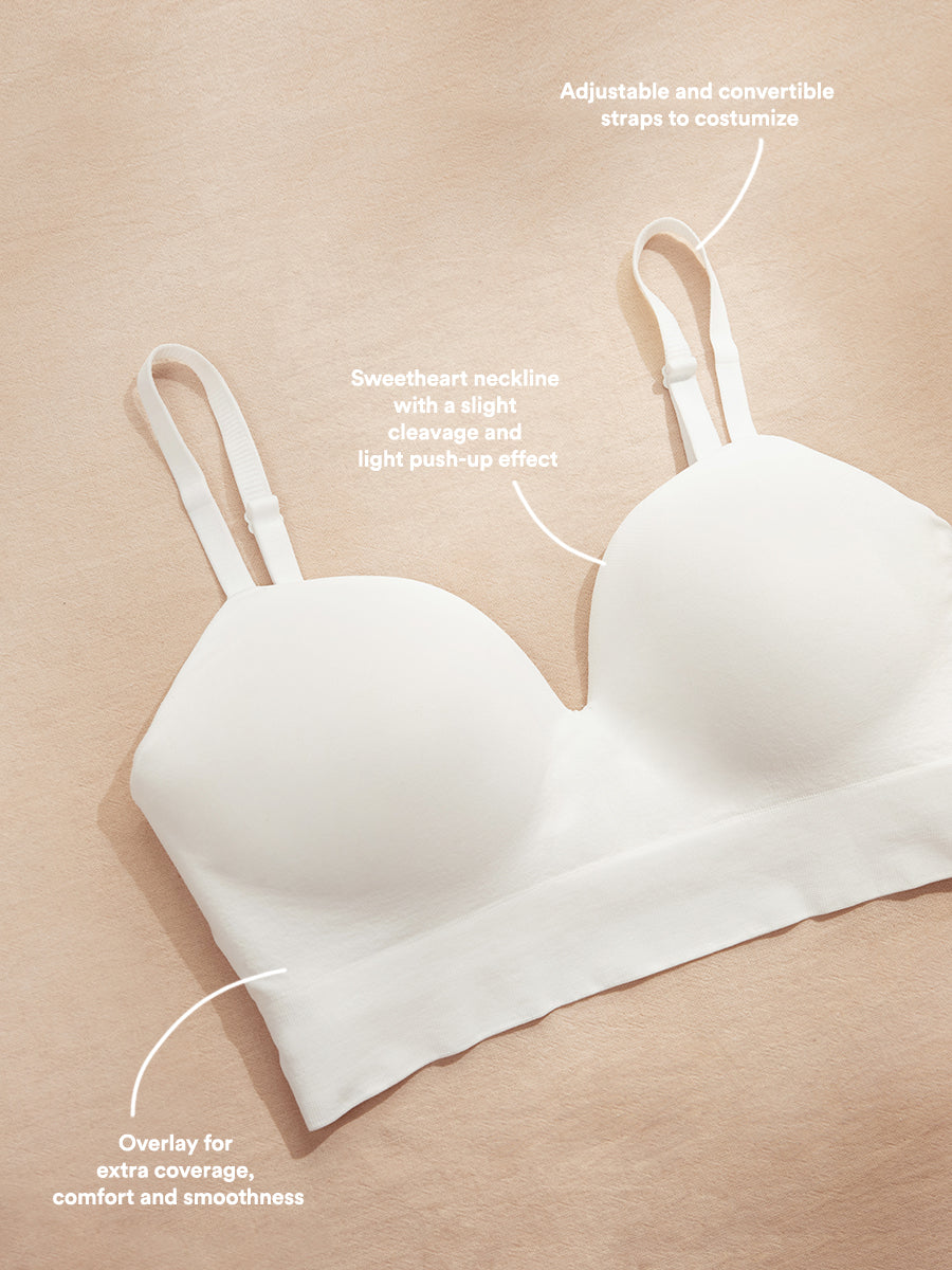 Supportive Comfort Wireless Shaping Bra white look
