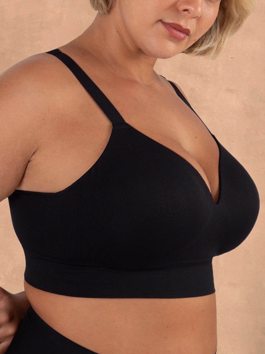 Supportive Comfort Wireless Shaping Bra black side