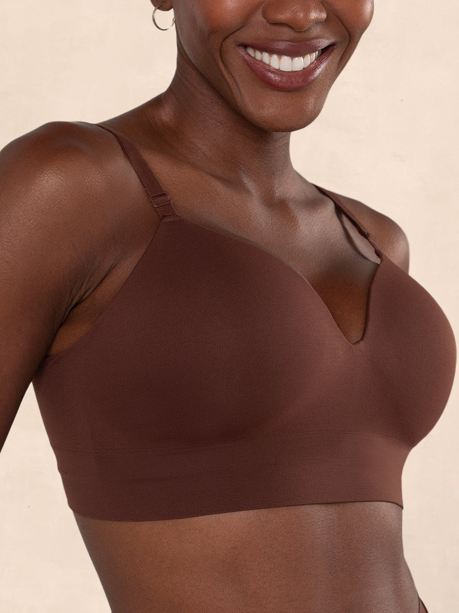 Supportive Comfort Wireless Shaping Bra chocolate side