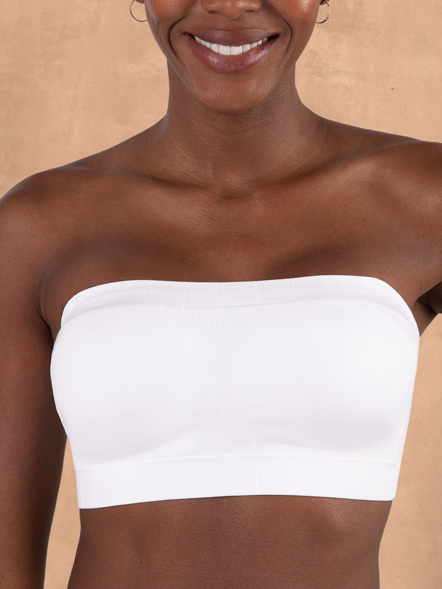 Convertible Strapless Bandeau Bra white front