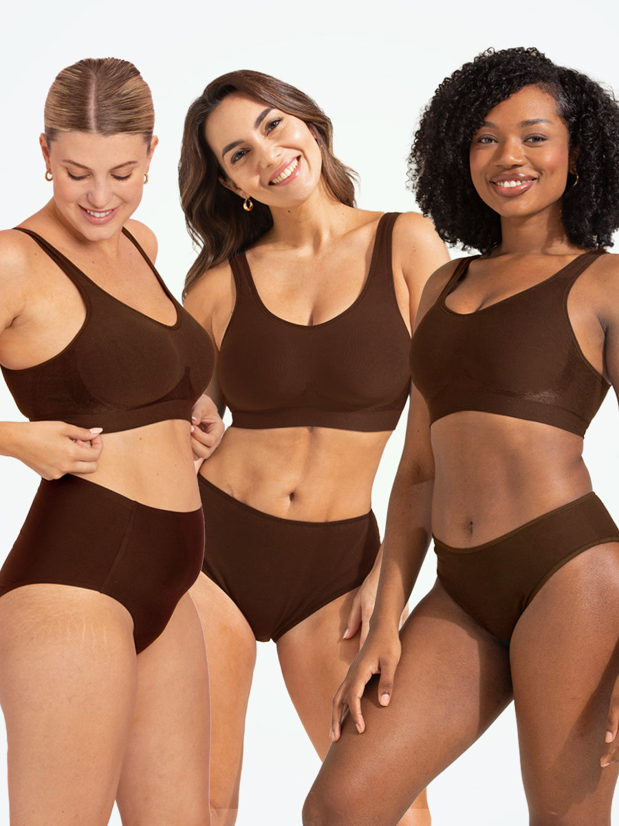 Truekind Wireless Shaper Bra 3-Pack chocolate