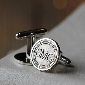 Capital Monogram Cufflinks, Sterling Silver .925, Handcrafted, Personalized