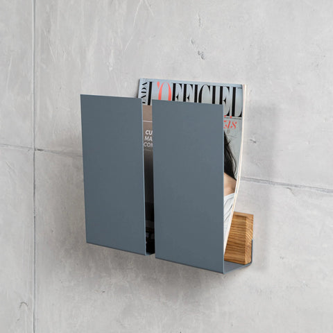 Minimalist winged wall magazine rack - Kaimok Design