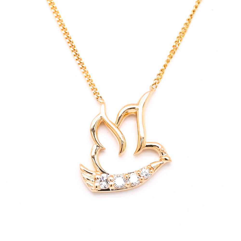 Buy 14K Yellow Gold Cloud Blue Enamel Dove Pendant with Necklace 16-18  Inches 1.10 Grams at ShopLC.