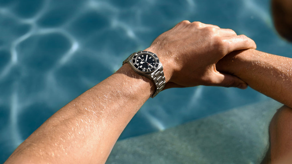 A man wearing the TUDOR Pelagos