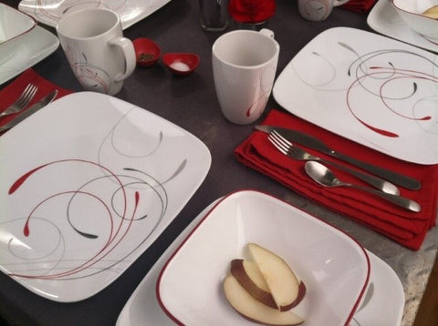 Splendor 21 Pcs Square Dinner Set