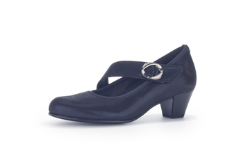 Reflectie Plicht dreigen Gabor 96.146.66 Navy Blue H Fit Low Heels with Straps – The Shoe Parlour