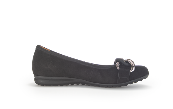 Gabor 22.625.47 Comfort Black Slip On Pumps with Chain Detail