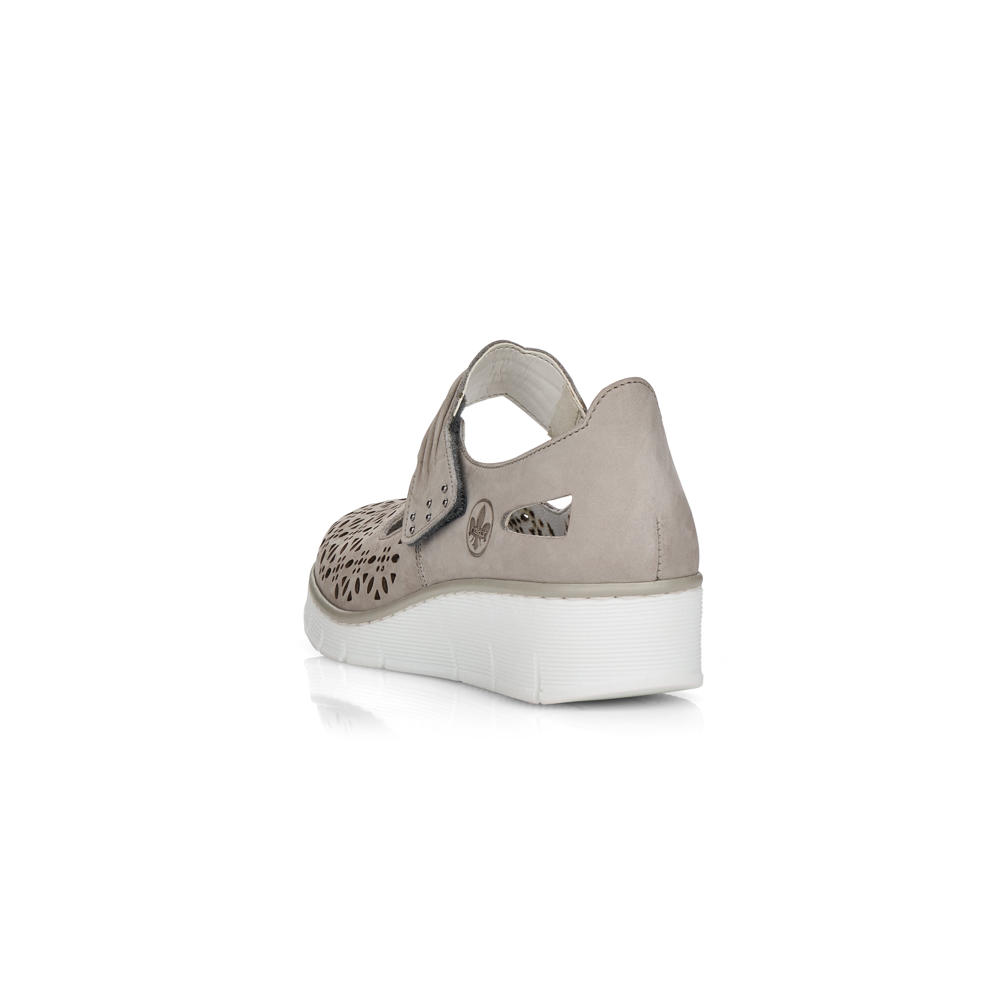 Rieker 537G7-40 Grey Wedge Shoes The Shoe Parlour
