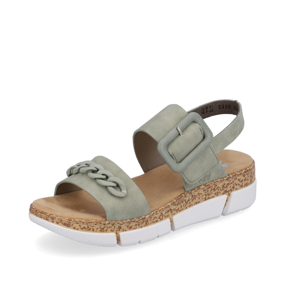 Logisk forhindre Ulydighed Rieker V2350-52 Mint Chain/Green Sandals with Slingback Strap – The Shoe  Parlour