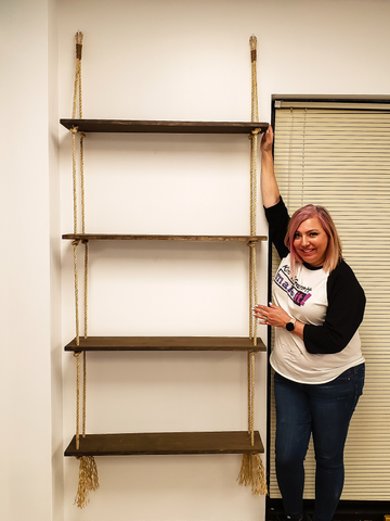 DIY Hanging Rope Shelves – Kim & Garrett Make It!