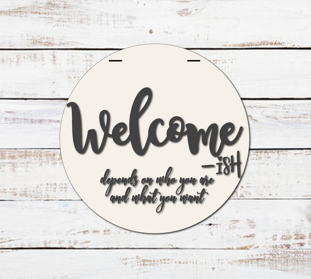 Cheetah Print Welcome-ish Floral Door Hanger