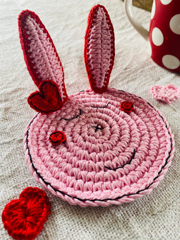 crochet coaster bunny