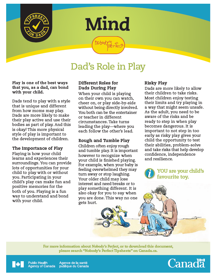  Nobody’s Perfect Father’s Tip Sheet - Mind: Dad’s Role in Play 