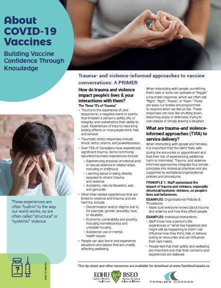  Trauma- and violence-informed approaches to vaccine conversations - Vaccine Tip Sheet 