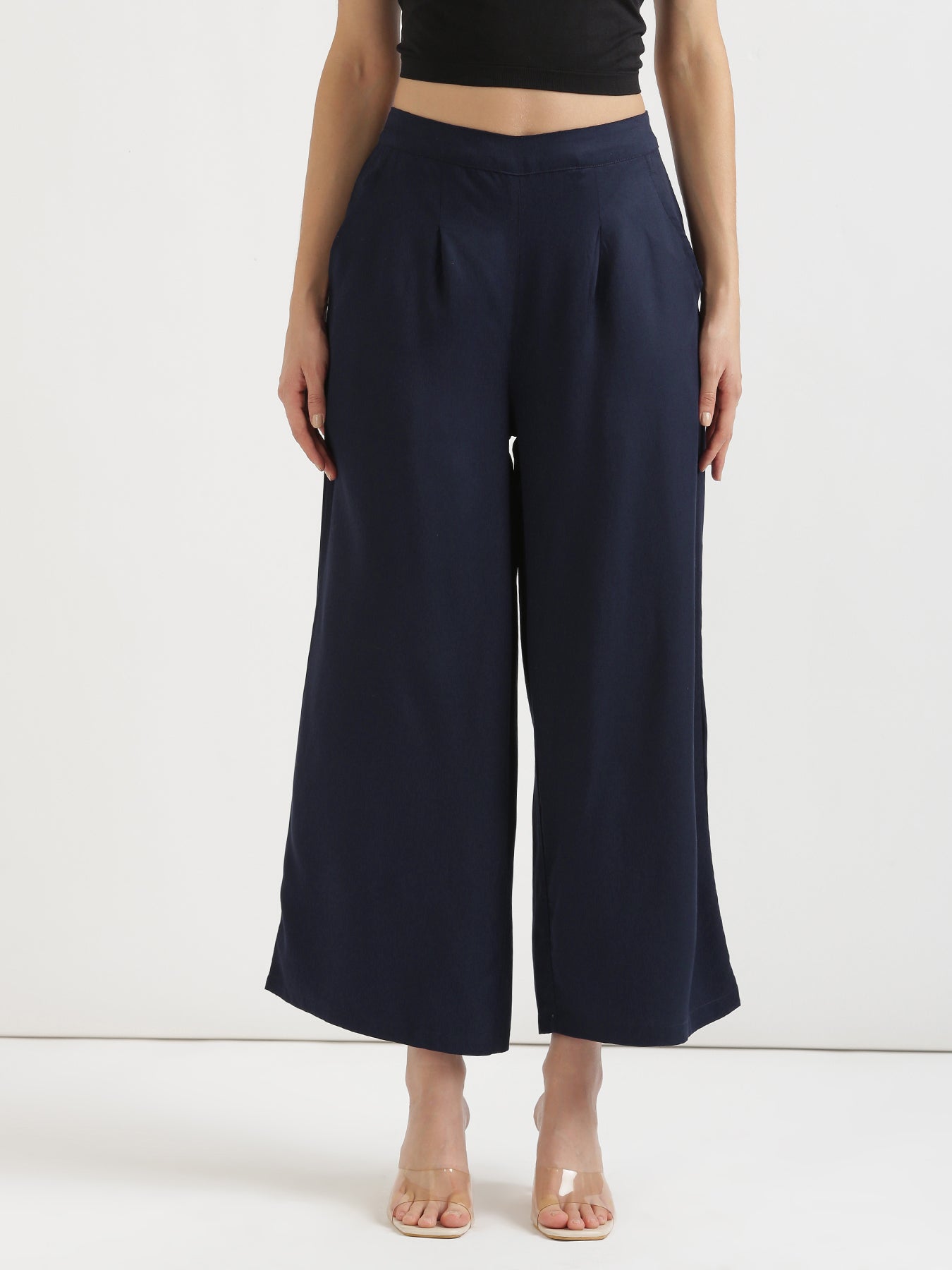 Navy Blue Palazzo Pants For Women | Shop online from सादा /SAADAA ...