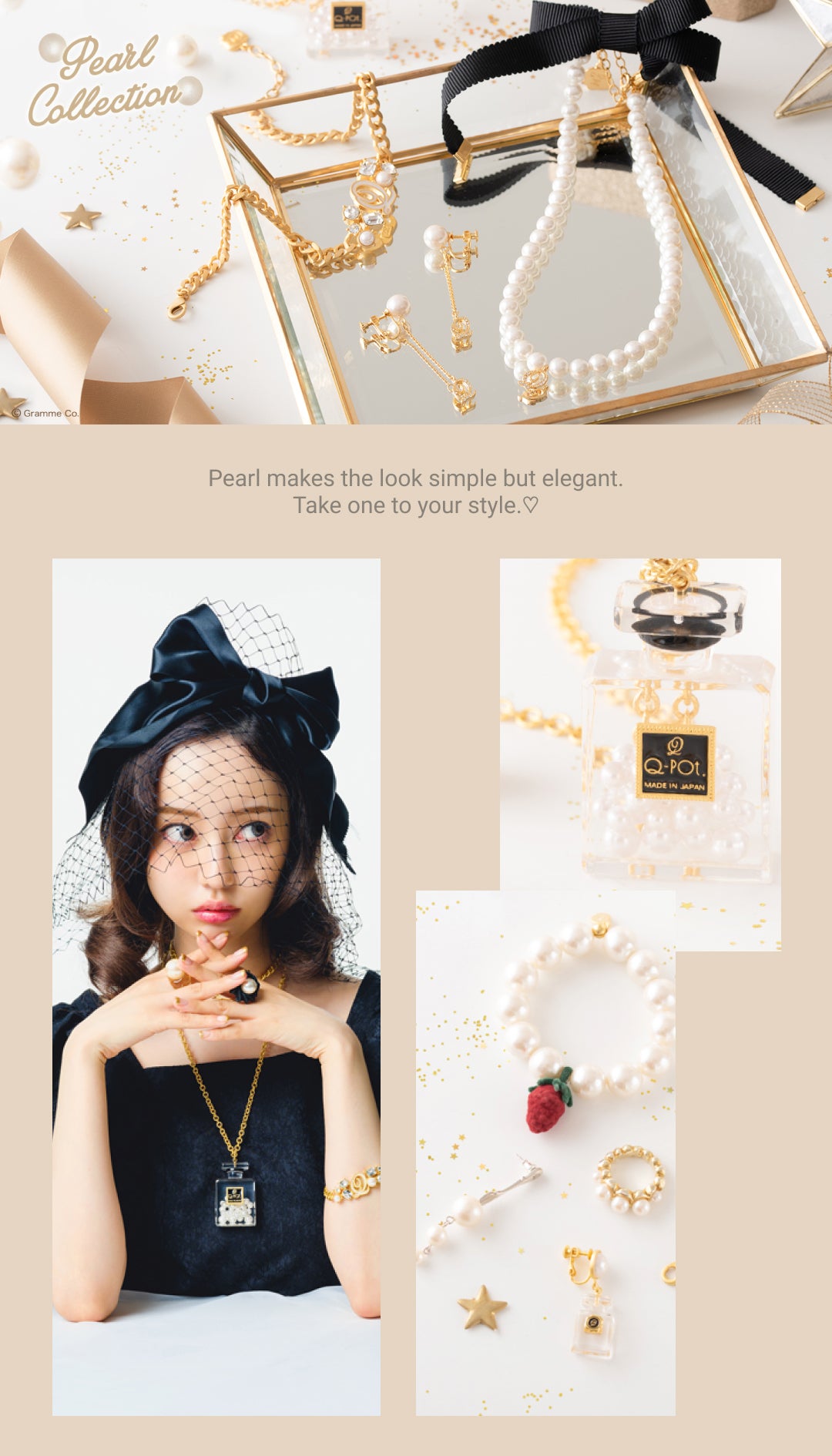 Pearl Collection - Q-pot. is the first Japan sweets jewelry brand.