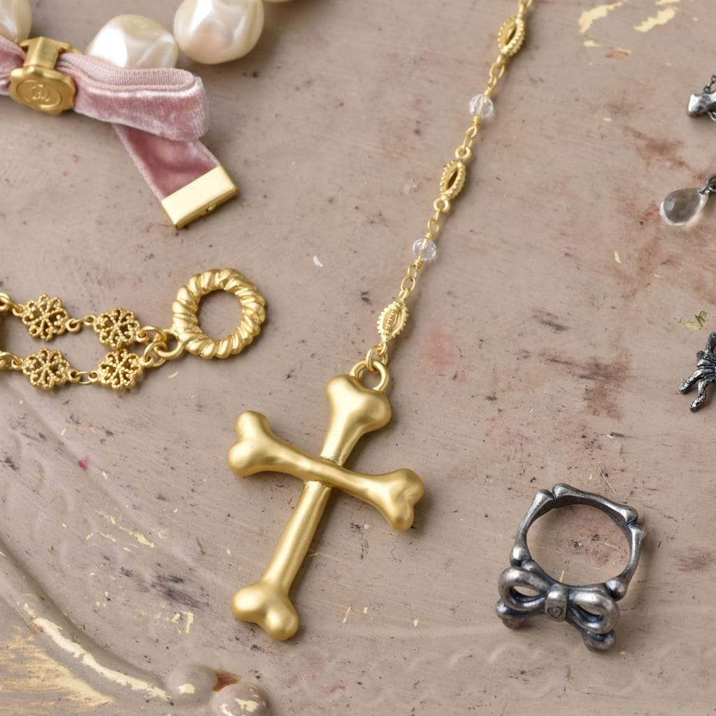 gold cross rosary