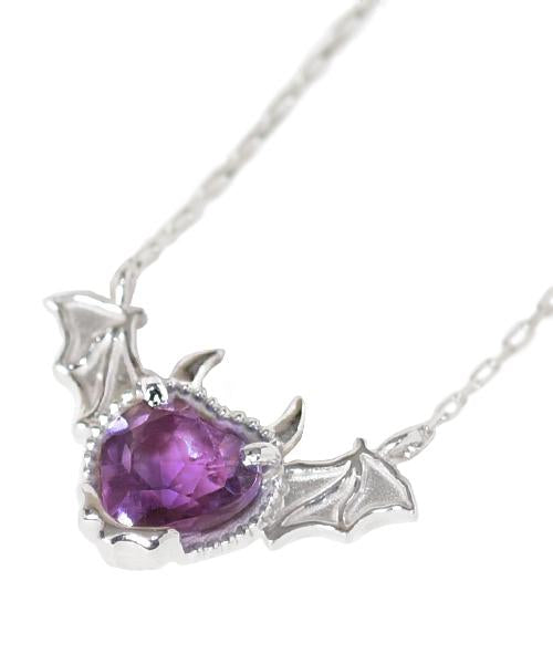 white gold purple heart necklace